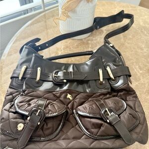 Burberry Black and Brown Quilted Shoulder Bag